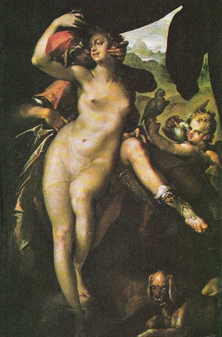 Bartholomaus Spranger’s 'Venus and Adonis' (c. 1590) was characteristic of the taste of Rudolph II and his court at Prague, where there was an unusual interest in all things strange and improbable.